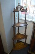 Mahogany Inlaid Four Tier Corner Whatnot