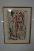 Salvador Dali Wood Cut Engraving - Purgatory Canto 31 The Divine Comedy
