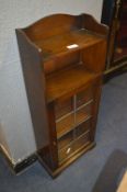 Small Oak Bookcase with Leaded Glass Door