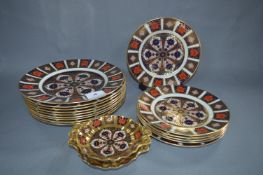 Royal Crown Derby Old Imari Patterned Dinnerware (17 Pieces)
