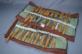 Two Rolls of Henry Taylor Woodworking Chisels