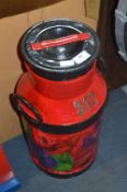 Floral Painted Milk Churn