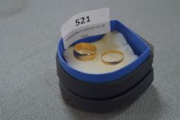 Two 18cT Gold Wedding Band - Approx 5.4g gross