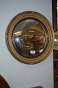 Circular Gilt Framed Convex Wall Mirror