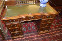 Cabinet Maker Made Yew Wood Desk with Nine Drawers...
