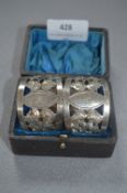 Pair of Pierced & Engraved Napkin Rings - W&H Birmingham 1926, Approx 60.1g