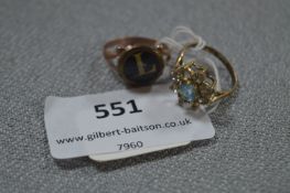 Two 9ct Gold Dress Rings