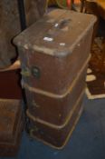 Wood Bound Canvas Travel Trunk