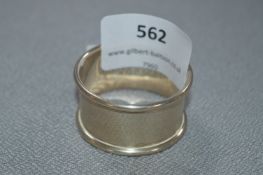 Engine Turned Engraved Silver Napkin Ring - Birmingham 1920, Approx 13.7g