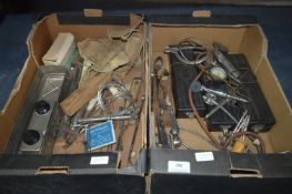 Two Boxes Containing Medical Equipment Including Heart Pumps, Forceps, etc.