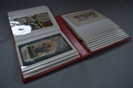 Album of Thirty Five WWI Silks and Other Postcards, Birthday Cards, etc.