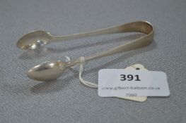 Hallmarked Silver Sugar Tongs - Sheffield 1901, Approx 22g