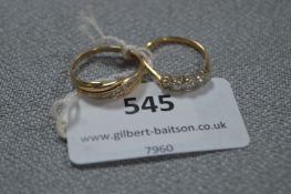 Two 9ct Gold Dress Rings set with Stones - Approx 3.7g gross