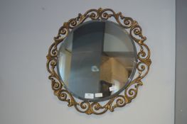 Decorative Gilt Framed Circular Bevelled Edge Wall Mirror