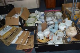 *Four Boxes of Pottery and Glassware