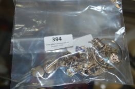 Silver & White Metal Items; Charm Bracelet, Christ