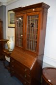 Edwardian Mahogany Inlaid Bureau Bookcase