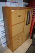 Teak Wardrobe Unit with Four Drawers