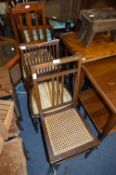 Pair of Edwardian Inlaid Mahogany Chairs and One O