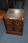 Dark Walnut Four Drawer Cabinet with Brass Handles