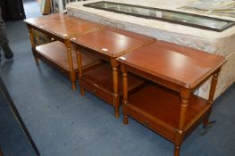 Walnut Effect Coffee Table and Two Side Tables wit