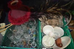 Two Plastic Trays Containing Drinking Glassware, D