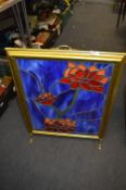 Gilt Framed Leaded Glass Firescreen