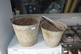 Two Galvanised Metal Buckets