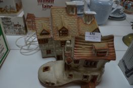 Two Shelf Pottery Table Lamps in the Form of a Boo