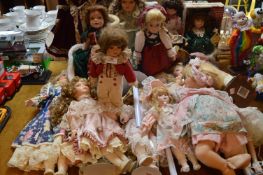 *Large Quantity of Porcelain Headed Dolls