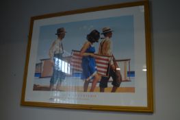 Framed Jack Vettriano Print - Beach Scene