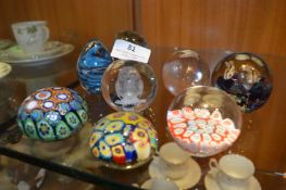Collection of Eight Glass Paperweights