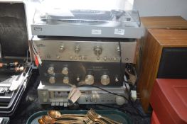 Hi-Fi Separates; Bush Record Player, Akai Amplifie