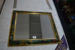 Gilt & Floral Framed Bevelled Edge Wall Mirror