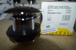 *Slotted Chrome Domed Basin Waste Free Flow