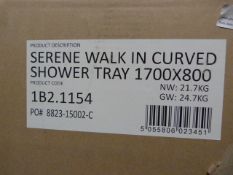 *Serene Walk-in Curved Shower Tray 1700x800mm