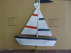 *Two Decorative Wooden Sailing Boats