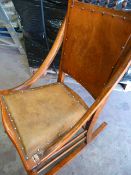 *Antique Rocking Chair with Leather Seat