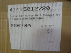 *My Plan Arctic White Mirrored Wall Cabinet 600x180x800mm