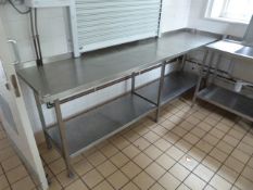 *Stainless Steel Preparation Table with Upstand to