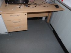 *Single Pedestal Beech Desk