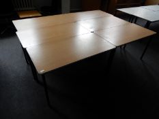 *Six Light Beech School Tables on Black Frames