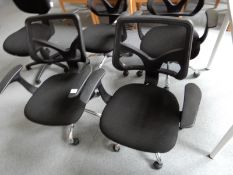 *Pair of Black Office Chairs with Mesh Backs