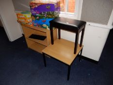 *Piano Stool, Occasional Table & Open Fronted Book