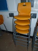 *Four Yellow High Seat Chair on Metal Frames