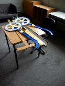 *Office Chair, Beech Table & assorted Measuring De