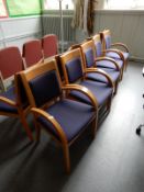 *Ten Beech Framed Upholstered Armchairs