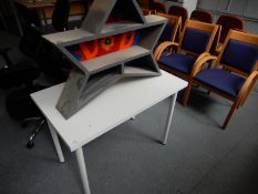 *Hi-Gloss White School Table and a Shelving Unit