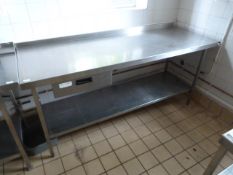 *Stainless Steel Preparation Table with Upstand to