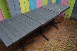 *3 Square Dining Tables on Tubular Pedestals